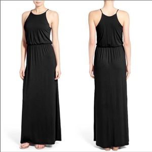 Lush high neck black maxi dress